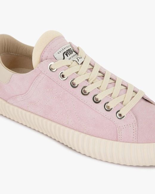 Springa | Unique Vulcanized Sneakers Italian Handmade Pink Wavy Suede Sneakers for men