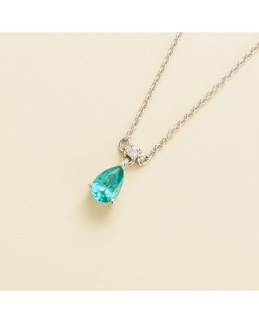 Juvetti Blue Ori Small Pendant Necklace Paraiba & Diamond Set