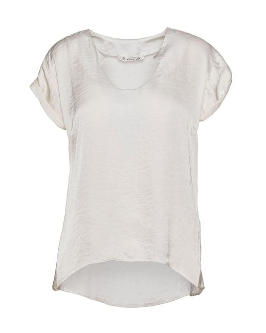 Conquista White Neutrals Ecru Cap Sleeve Top