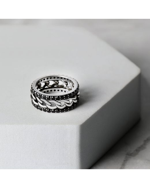 The Jewelz White Nexus Curb Band Ring for men