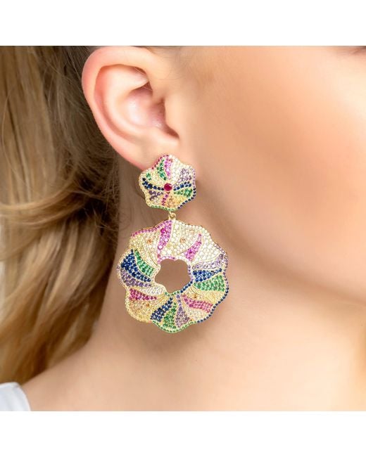 Latelita London Metallic Esmeralda Multi-Coloured Statement Drop Earrings