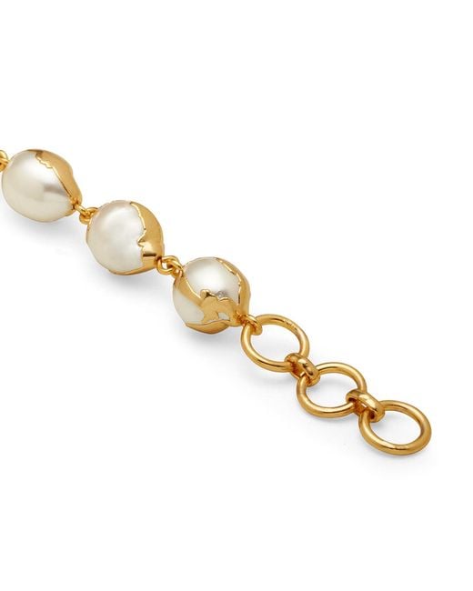 Dhwani Bansal Metallic Adjustable Luna Bracelet With Baroque Pearls