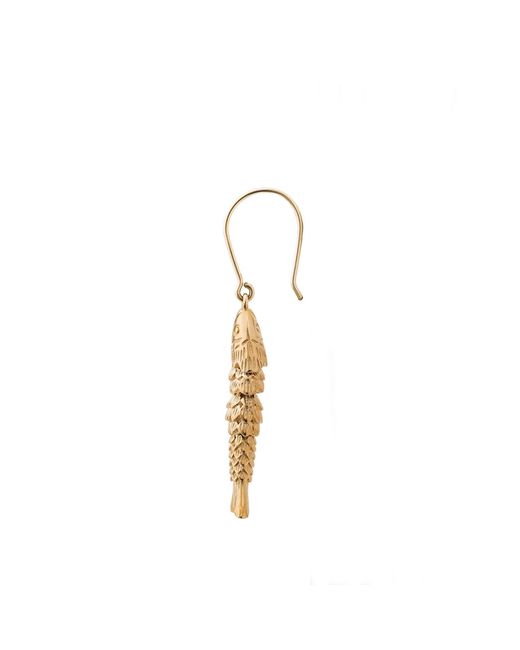 Oana Savu Metallic Articulated Fish Dangle Drop Long Earrings