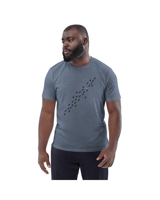 Anchor and Crew Blue Heather Ants Where's William Going? Organic Cotton T-Shirt for men