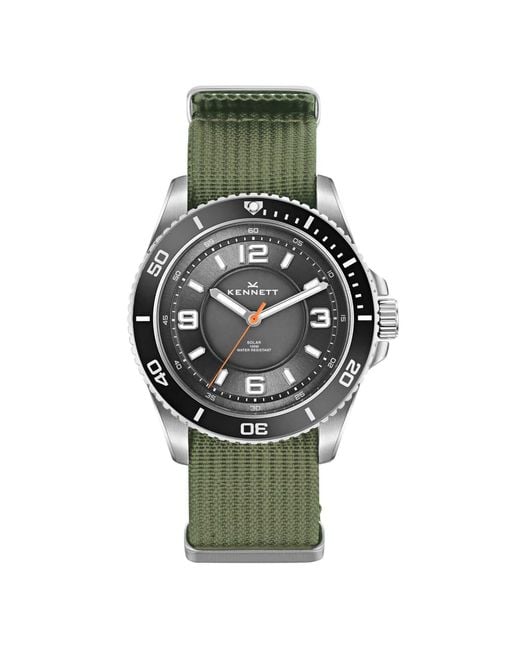 Kennett Watches & Accessories Green Kennett Solaxplorer Solar-Powered Adventure Watch With Fabric Strap for men