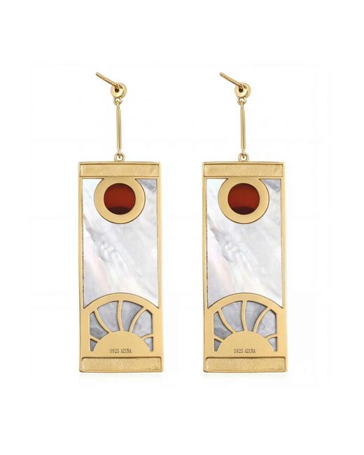 Azura Jewelry New York White Demon Slayer Hanafuda Earrings Vermeil