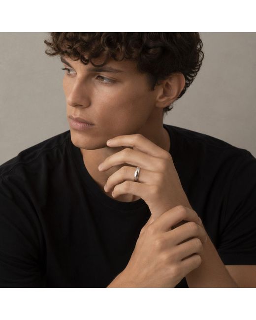 Unaloe White Smooth And Bold Sterling Band For Grace With Personality for men