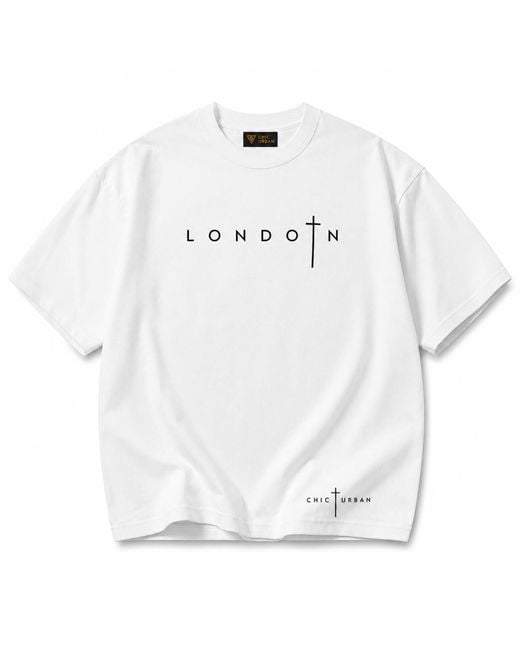 Chic Urban White London Grace Oversized T-Shirt