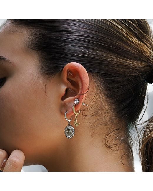 Ebru Jewelry Metallic Powerful Talisman Evil Eye Earrings