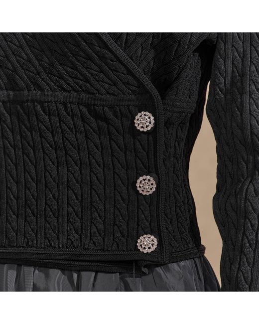 Roch Perel Gray Embellished Cable Wrap