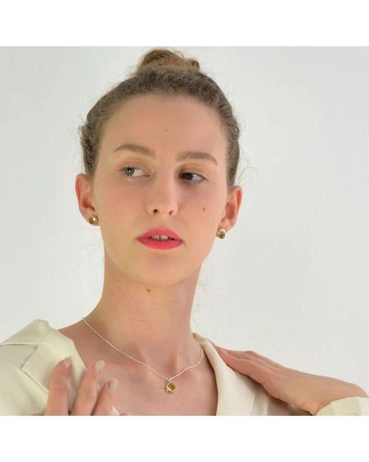 The Jewellery Store London Metallic Istanbul Spice Citrine Studs