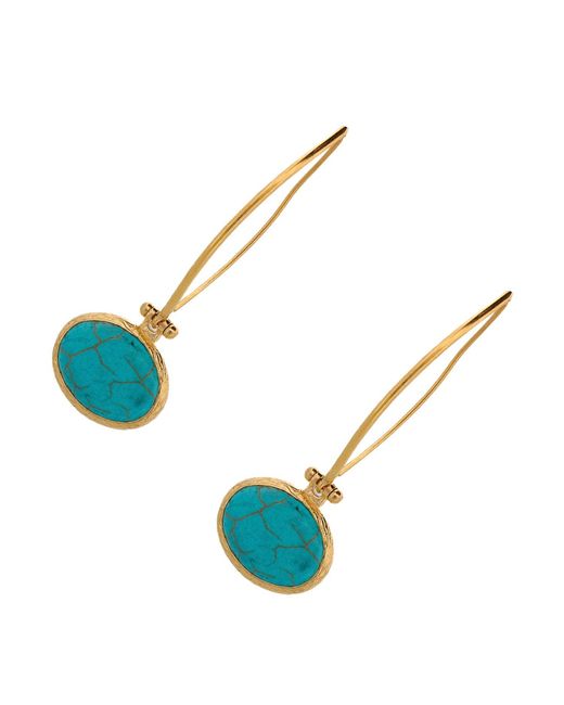 Ebru Jewelry Blue Gemstone & Dangle Earring