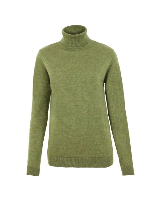 Paul James Knitwear Green S Pure Harriet Extra Fine Merino Wool Roll Neck Jumper