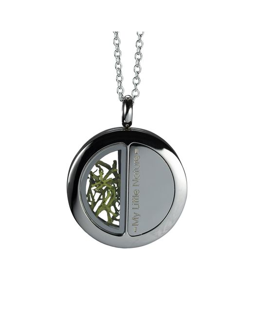 My Little Nature Black Artisan Necklace With Real Moss – Handmade Botanical Jewelry, Forest-Inspired Gift Idea