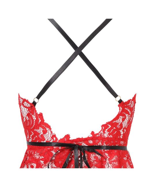 Belle -et-BonBon Red Valentina Bright Cherry Lace Wrap Dress
