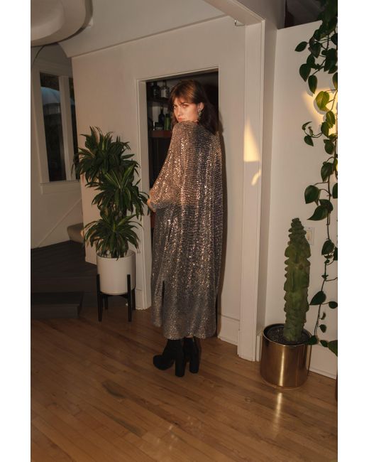 Jennafer Grace Gray Moonstone Noir Sequin Cocoon Jacket