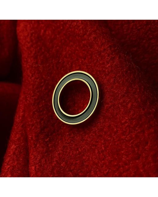 Make Heads Turn Black Enamel Letter O Pin