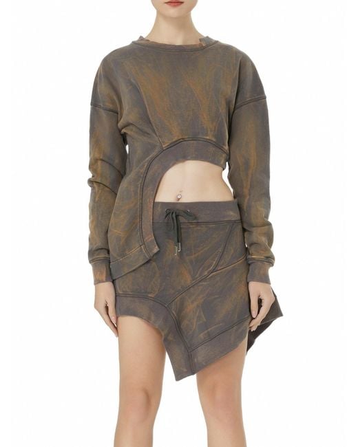 Gao Republic Green Neutrals Sweatshirt Fitted Cut-Out Jersey Acid