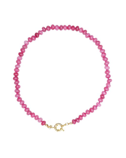 Christina Greene Pink Sweet Stone Beaded Knotted Necklace