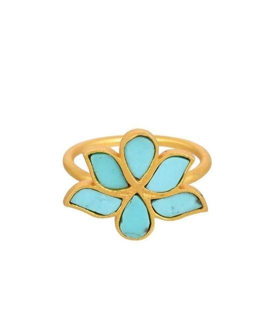 Opium Jewels Blue Water Lotus Ring