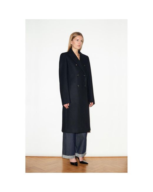 Hegarty Black Double Breasted Cashmere And Wool Overcoat