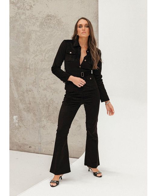 Why Mary Black Military Style Velvet Corduroy Jacket