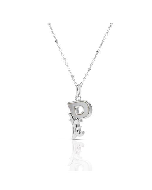 Kasun Metallic Solid P Initial Necklace With Mother Of Pearl