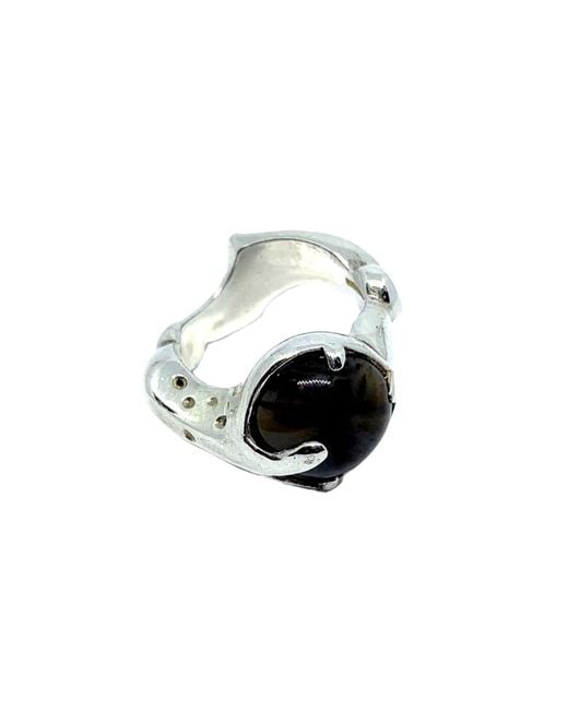 Tg-Jewellery by Tamara Gervasio White The Sculpture Ring Botswana Agate