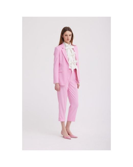 Georgette Pink Peony Tailored Blazer