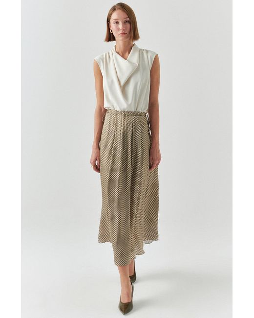 Exquise White Ashlyn Cream Sleeveless Cowl Neck Blouse
