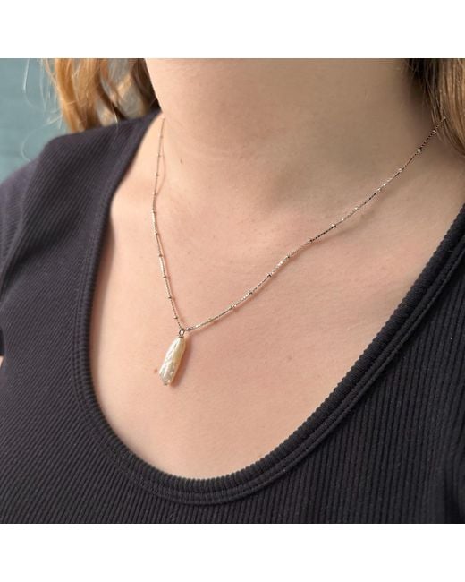 Clemence Wren Metallic Baroque Freshwater Pearl Necklace
