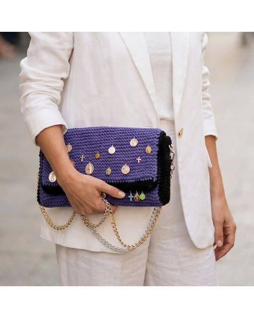 Hilo De Mar Blue Xuntanza Hand Knitted Bag With Medals