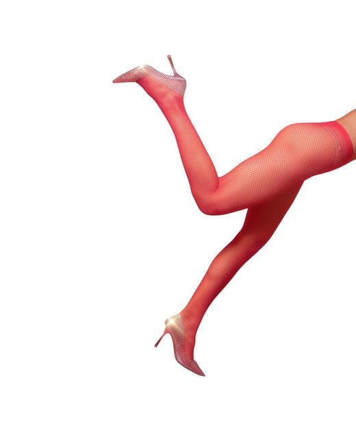 Hedoine Red The Drama — Fishnet Tights