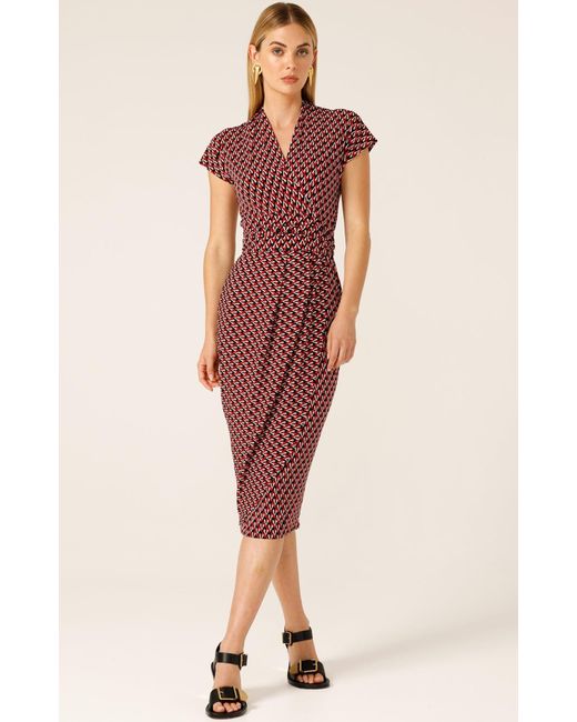 SACHA DRAKE Red Arrow Fitted Dress