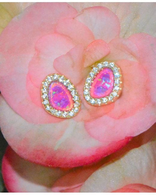 KAMARIA Purple Opal Pebble Stud Earrings