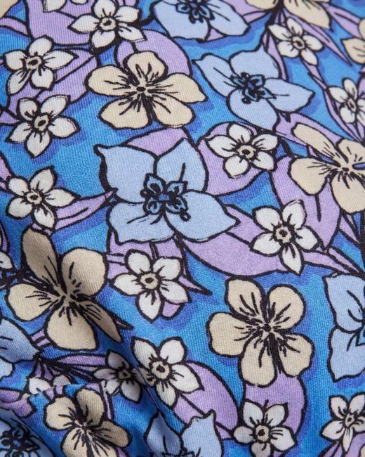 Lords of Harlech Blue Flavia Floral Field Bikini Top