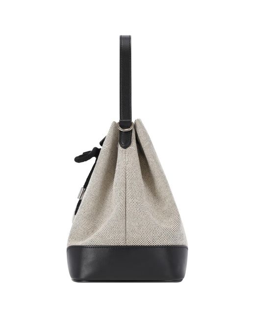 MARHEN.J Black Two-Tone Canvas & Apple Leather Bag