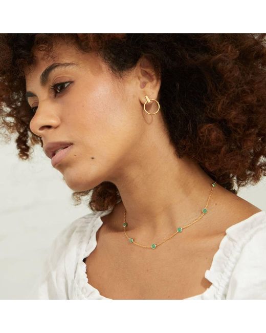 Auree Jewellery Brown Antibes Chrysoprase And Vermeil Station Necklace