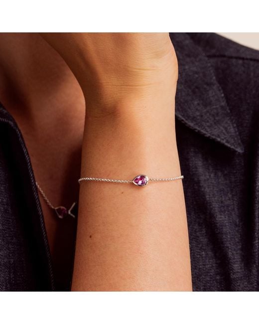 Dower & Hall Metallic Quartz Pear Chain Bracelet