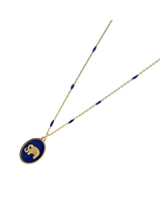 Ebru Jewelry Metallic Powerful & Lucky Elephant & Chain Necklace