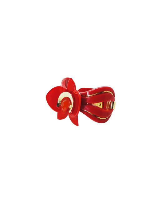 Gissa Bicalho Red Acrylic Handmade Bracelet Orchid Deco