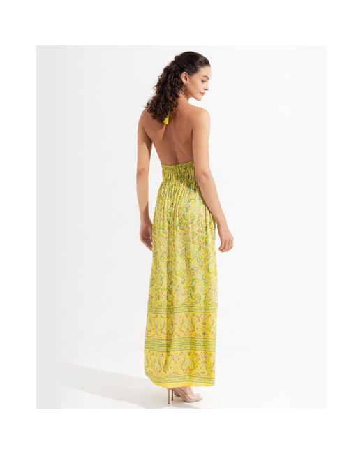 Morrato Bali Yellow Mahrosh Maxi Dress Kashvi Lime Light