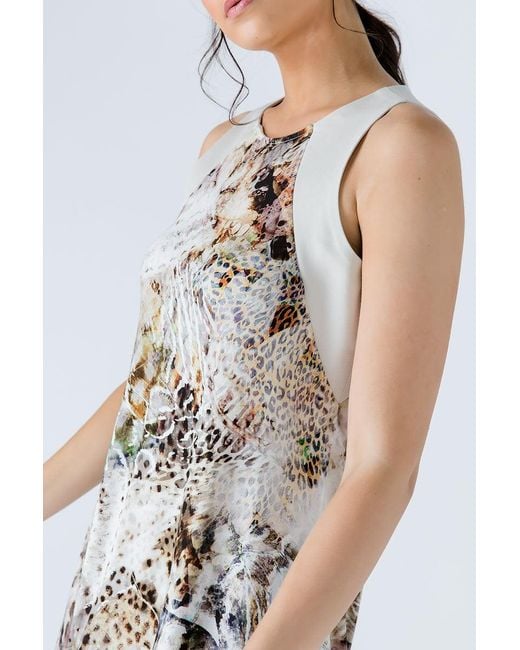 Conquista Natural Abstract Animal Print Dress