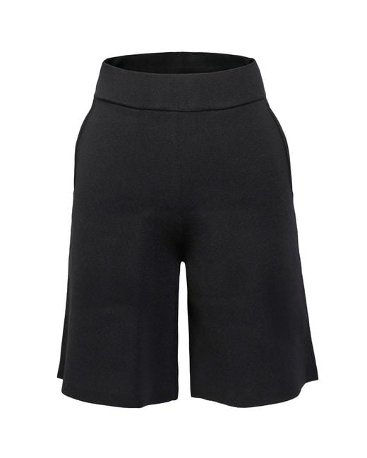 Smart and Joy Black Minimalist Bermuda Shorts
