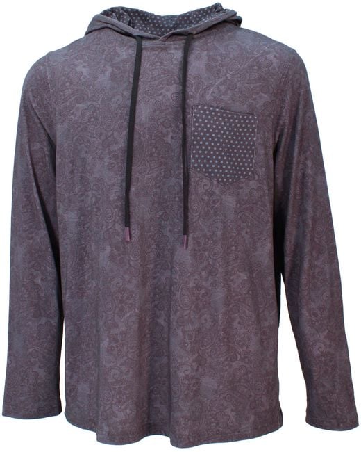 Lords of Harlech Blue Horace Paisley Swirl Hoodie In Black for men