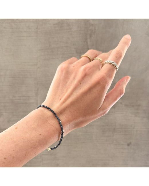 Herself Collections Metallic 14K Solid Sapphire Bracelet