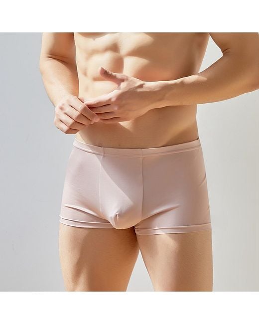 Soft Strokes Silk Pink Set Of Two Knitted Silk Trunks for men