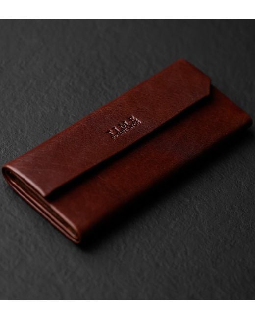 Time Resistance Brown Foldable Leather Glasses Case For