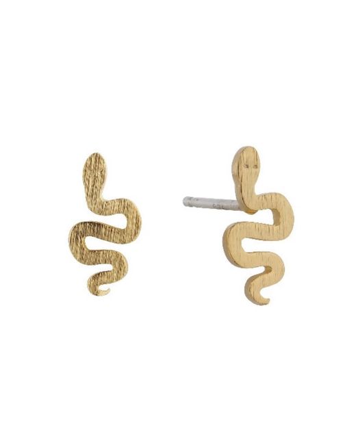 Bermuda Watch Company Metallic Annie Apple Rio Sterling, Vermeil Snake Brushed Stud Earrings
