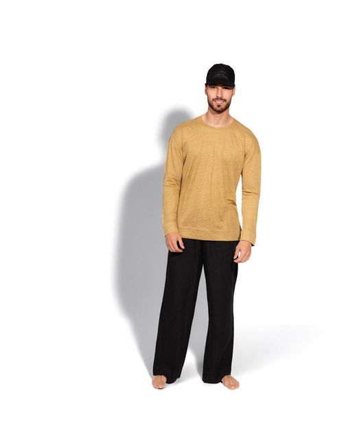 Maison Tangerine Black Wide Leg Linen Long Trousers For